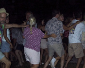  Photo of a Conga Line Dance at the Millhouse Deli, 2003
